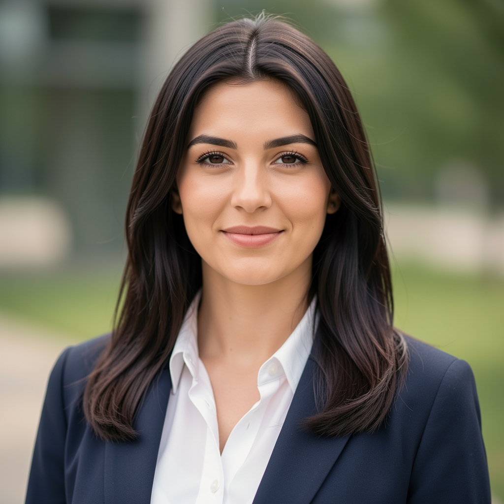 Ana Kovačević, urednica za digitalni sadržaj, mlada žena s tamnom kosom, moderno poslovni izgled, portret za platformu