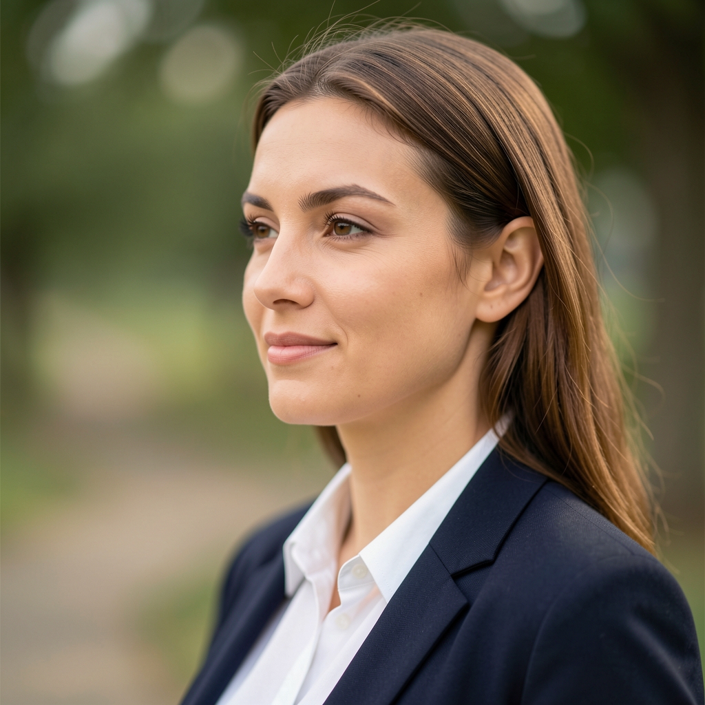 Petra Horvat, edukatorica i novinarska trenerica, žena u tridesetim godinama, vedrog izgleda, profil za edukativnu platformu